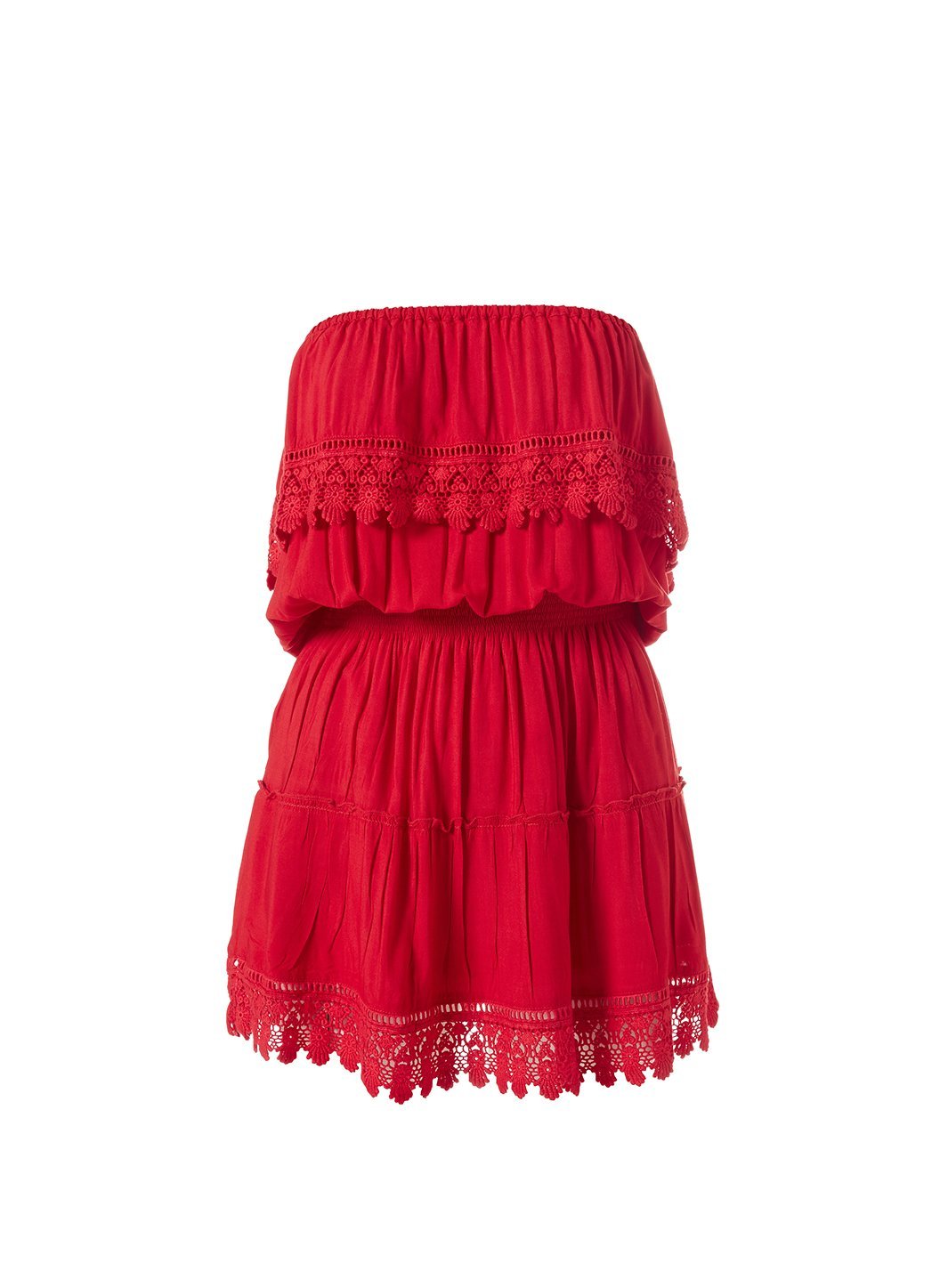 Melissa Odabash Joy Red Embroidered Bandeau Dress | Official Website