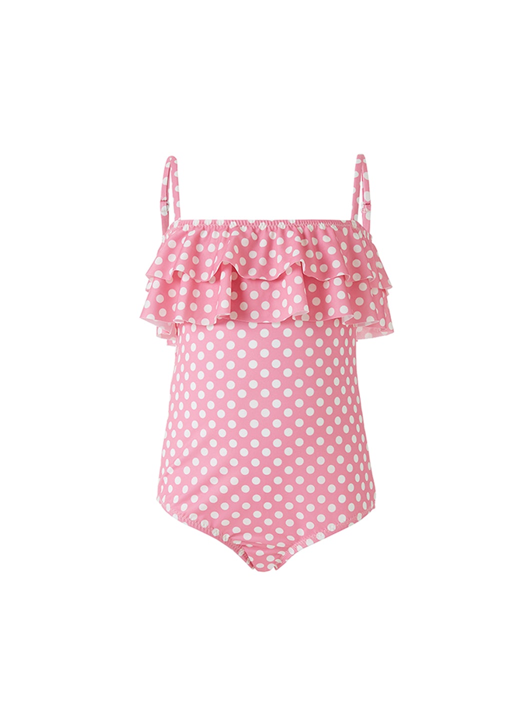 Melissa Odabash Baby Ivy Pink Polka Dot Over the Shoulder Frill ...