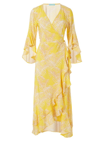 Melissa Odabash Cheryl Tropical Yellow Maxi Wrap Dress | Official Website