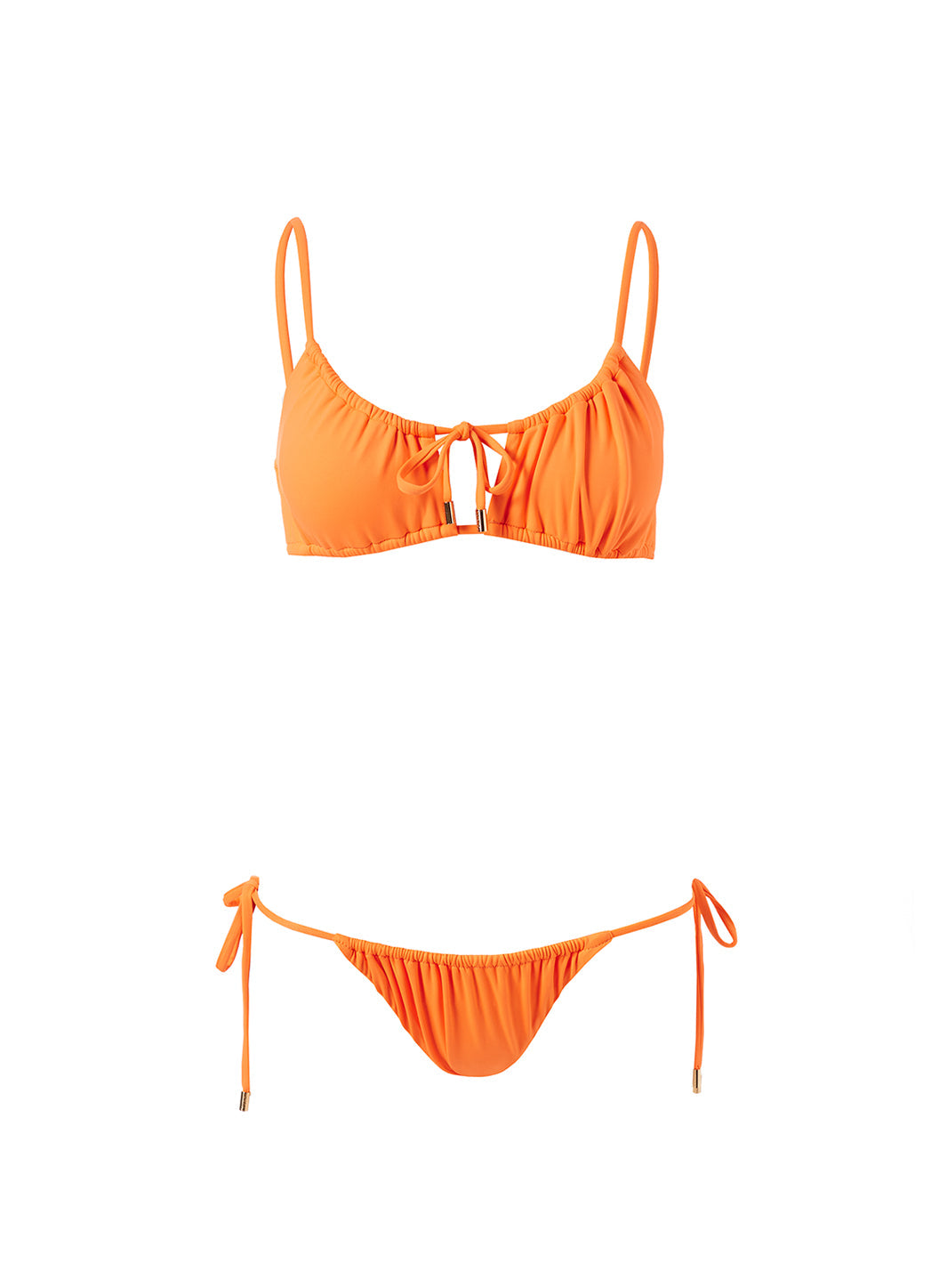 Melissa Odabash Egypt Orange Tie Front Over The Shoulder Bikini
