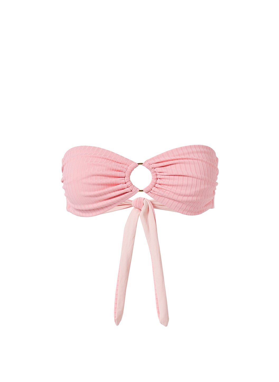 Melissa Odabash Evita Blush Ribbed Ring Trim Bandeau Bikini | Official ...