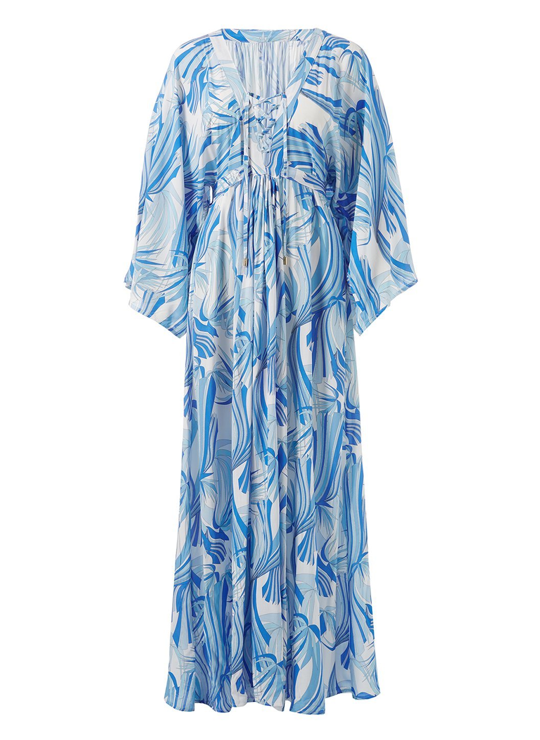 Melissa Odabash Natalie Twirl Lace Up Long Kaftan | Official Website