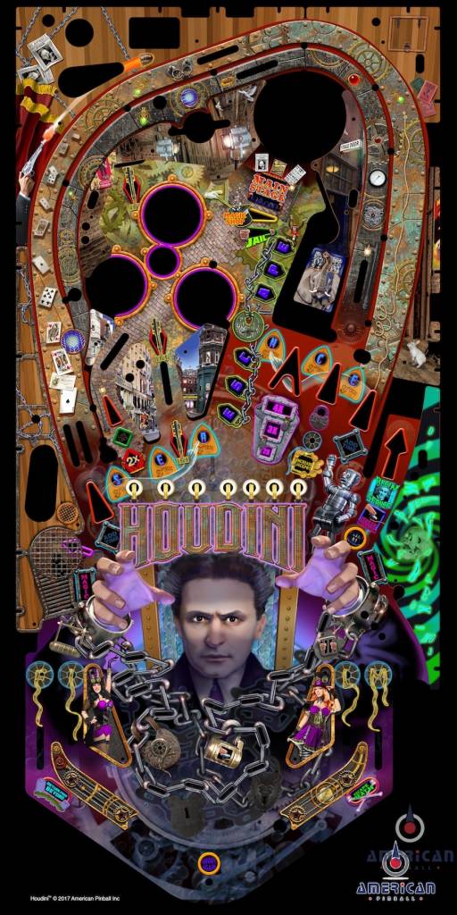 Houdini Master Of Mystery Playfield Print Nitro Pinball Sales