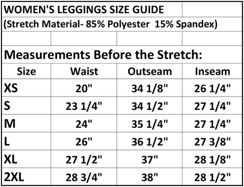 Women's Leggings Size Guide – Sea Fear