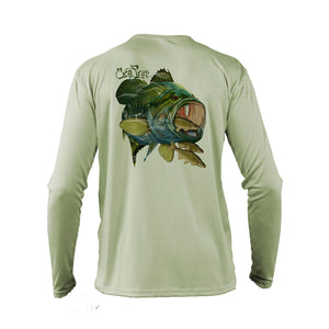 Large Mouth Bass Long Sleeve V-Neck Performance Tee – Sea Fear