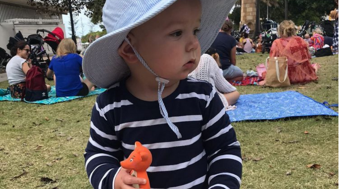 Baby wearing a hat