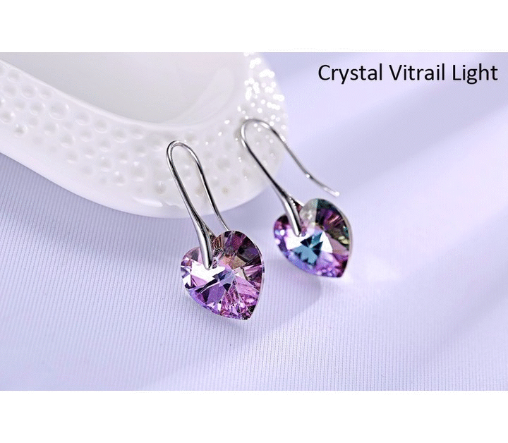 Heart Drop Earrings | Swarovski® Crystal