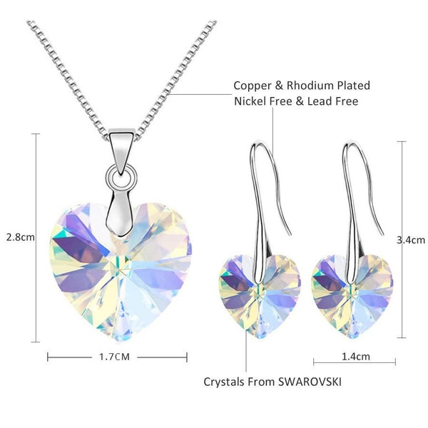 Heart Drop Jewel Set | Swarovski® Crystal