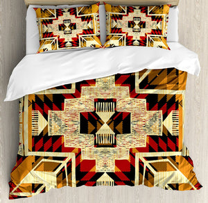 Arrow Duvet Cover Set Native American Inspired Retro Aztec Pattern