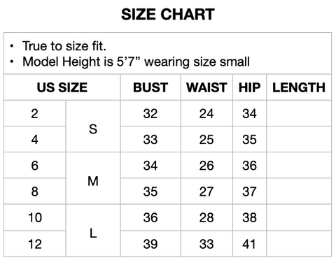 Sizing Chart – Kesley Jade Collections