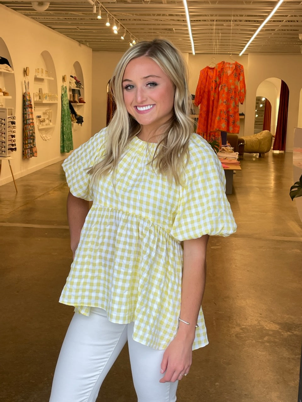 Top Yellow Gingham