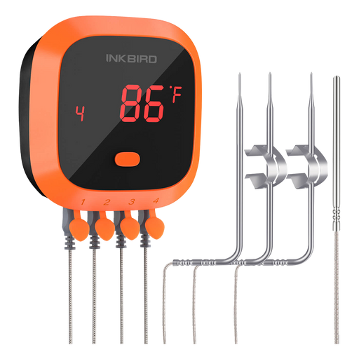 Thermomètre Cuisson WiFi Four Barbecue avec 4 Sonde Temperature Cuisine,  Exterieur Interieur Magnétique Rechargeable Inkbird IBBQ-4T - Cdiscount  Maison