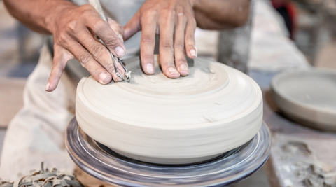 Step by step process for making handmade pottery