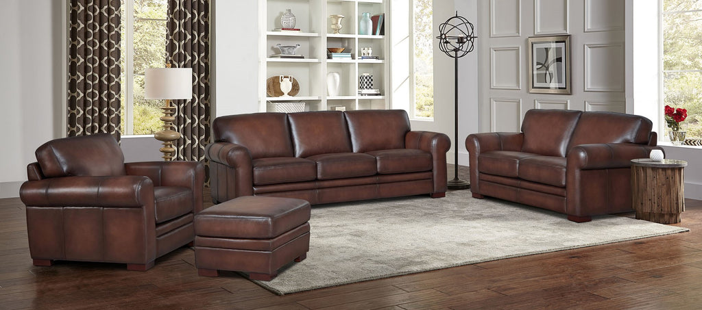 Hydeline Brookfield Leather Sofa, Loveseat, Chair and Ottoman