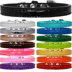 Croc Collars in black silver aqua blue red purple 2 shades of pink lime green emerald green orange and more