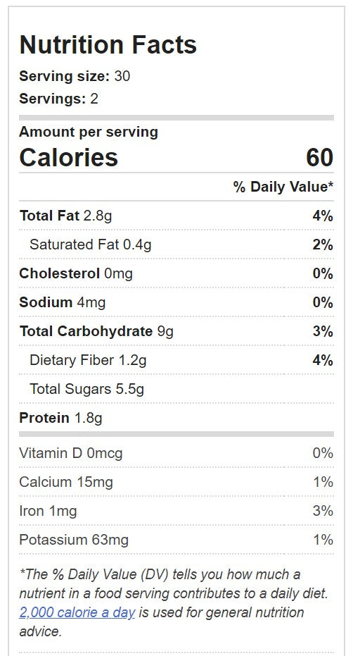 nutrition label