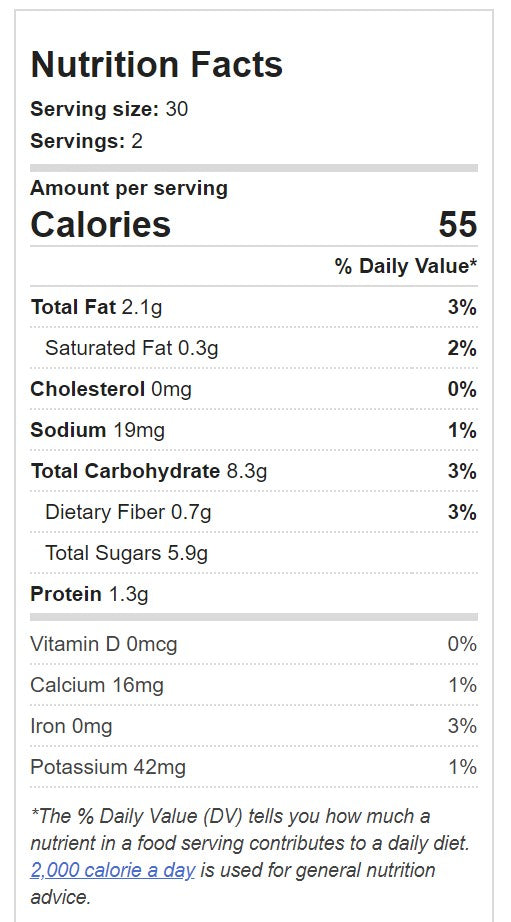 nutrition lable