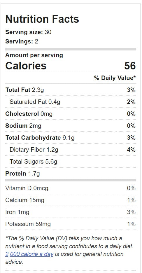 nutrition label