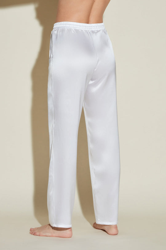 Buy White Silk Blend Pyjama Online at Jayporecom