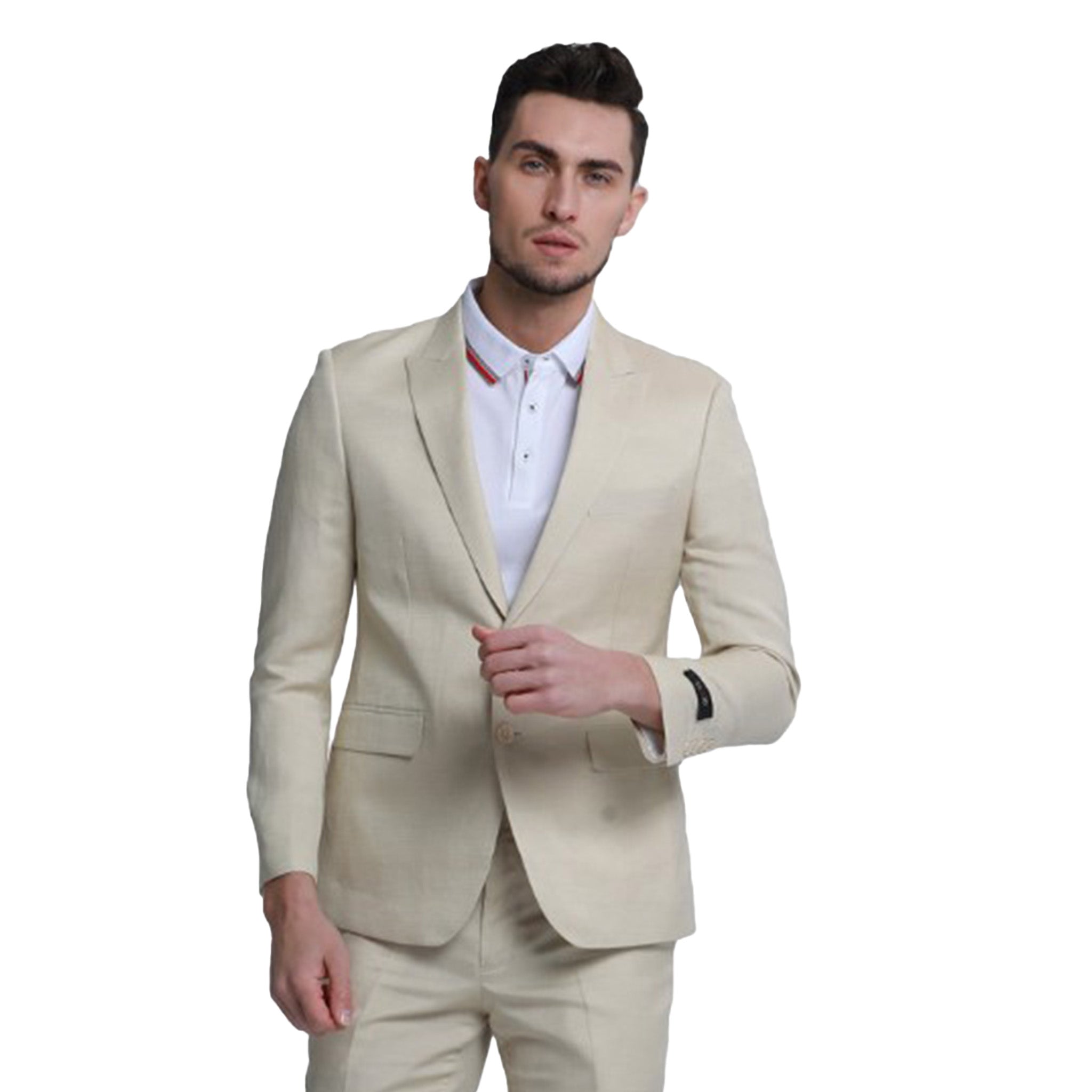 Skinny Fit Tan Linen Suit | D&K SUIT DISCOUNTERS