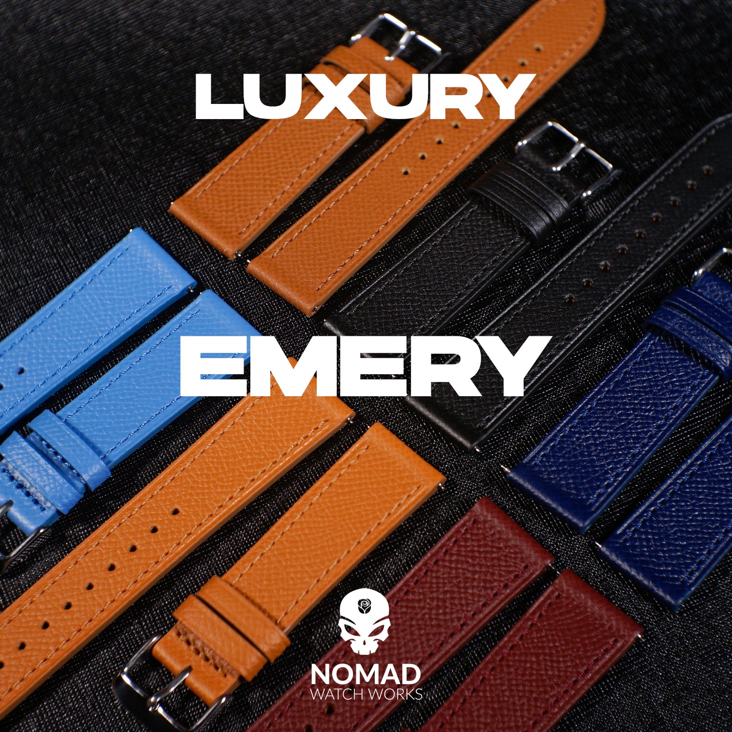 Emery Dress Epsom Leather Strap in Black w/ Silver Buckle (22mm) – Nomad  Watch Works ID