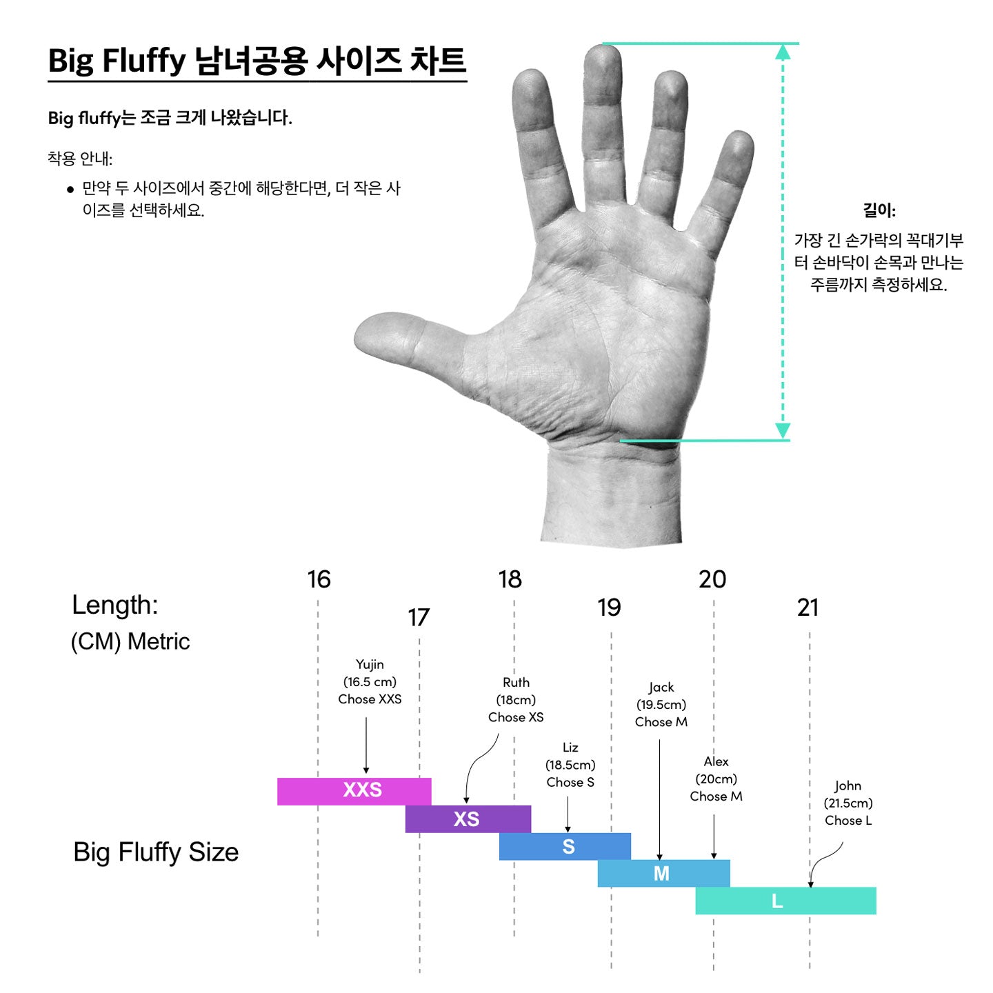 Big Fluffy Size guide Korean