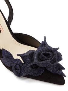 Jumbo Lilico floral-embellished suede heels