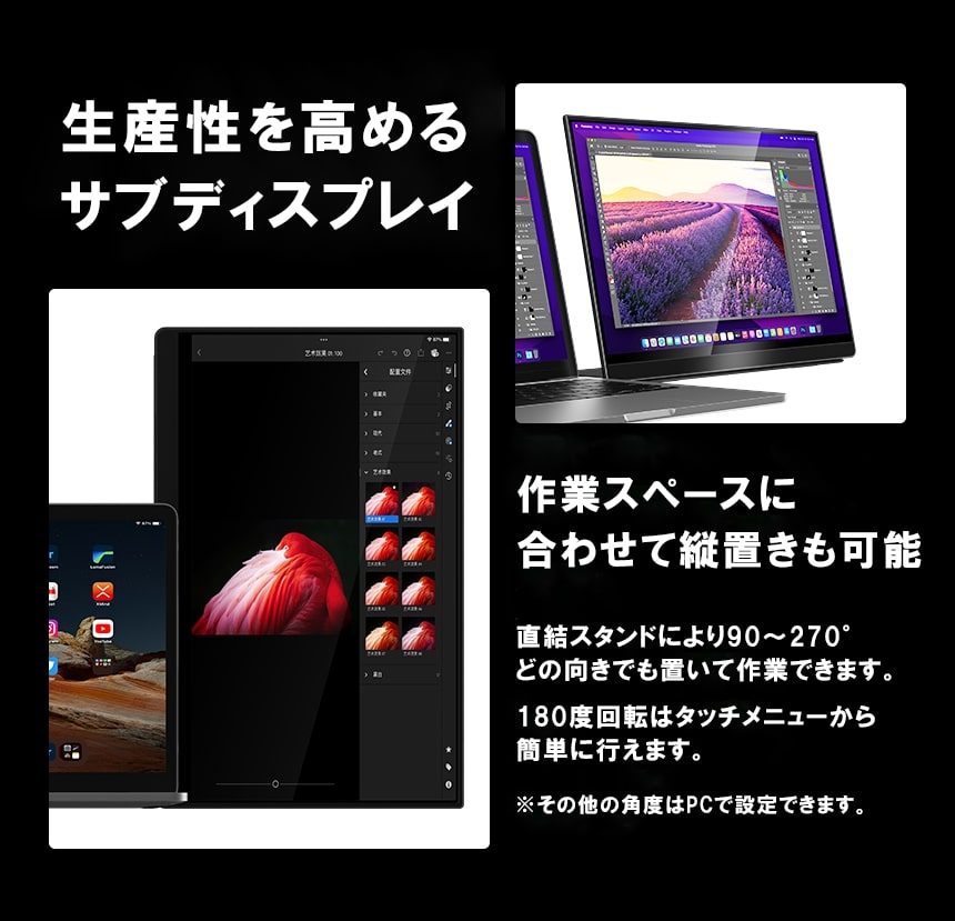 EHOMEWEI モバイルモニター 15.6インチ FHD 1920x1080 タッチパネル