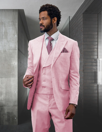 Young Man's Pink 3 Piece Suit for Prom