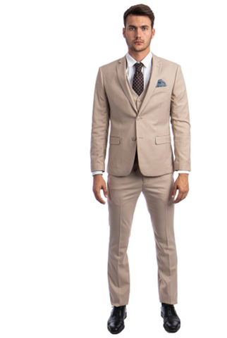 Mens Beige Semi-Formal Suit