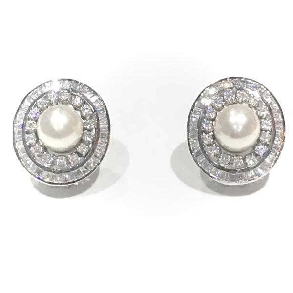 pearl and diamond studs