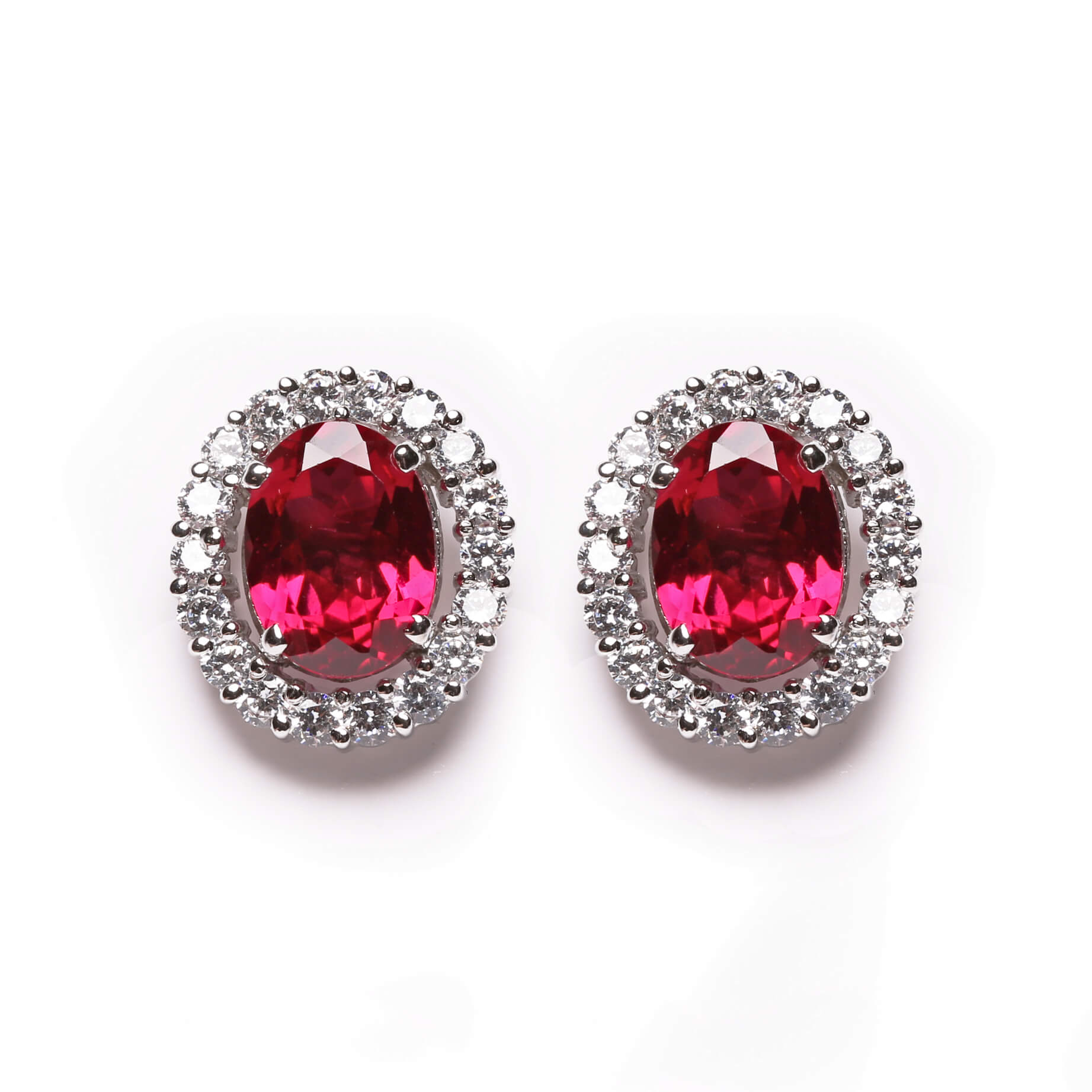 Discounted Deal With Ruby Gold Polish Stud Earrings