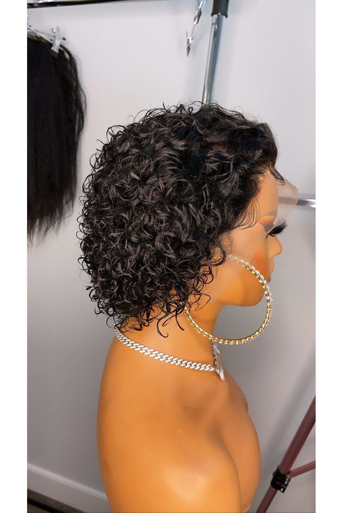 Glueless Pixie Cut Curly Lace Frontal Wig Jozelhair 8028