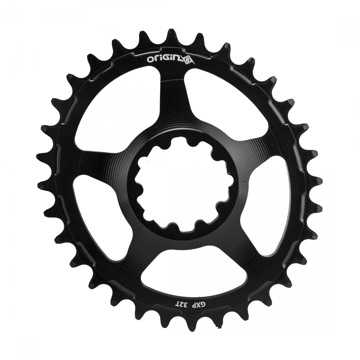 ORIGIN8 Holdfast Oval Direct 1x Compatible with GXP Direct Mount 32T 7075AL Black Chainring
