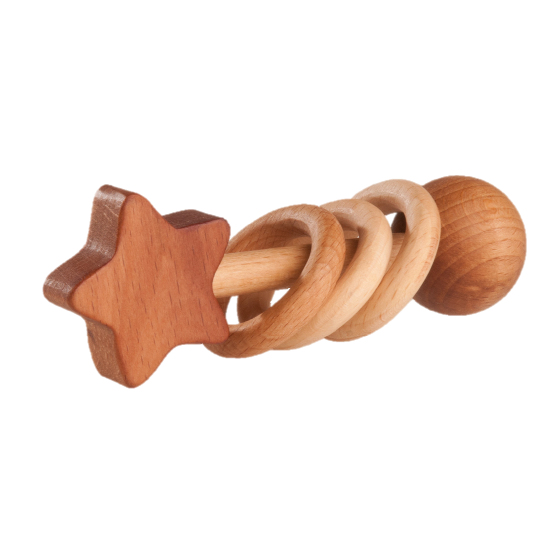 wooden rattle teether