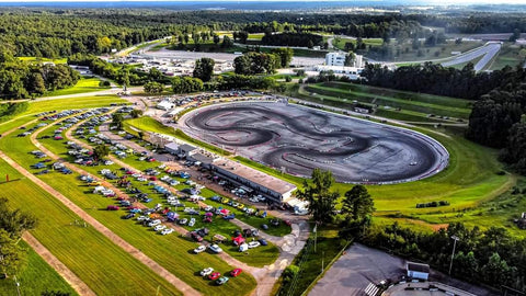 An overhead drone shot of Caffeine and Octane's Lanier Raceway during last season's House of Honda event.