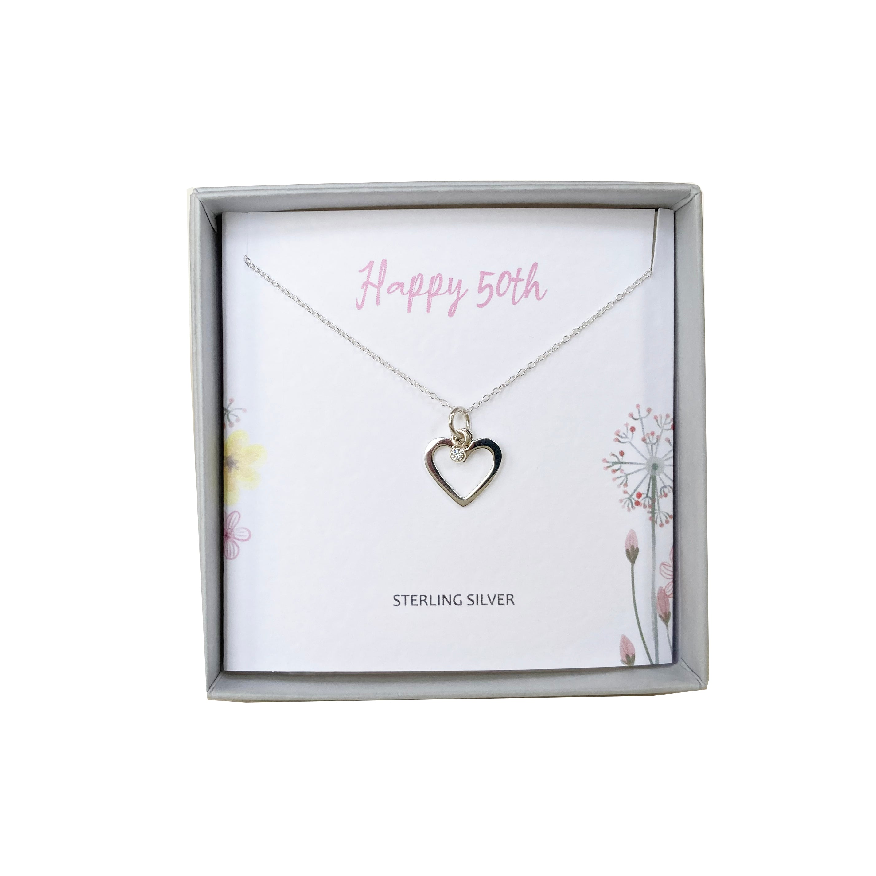 Happy 50th birthday sterling silver necklace | The Silver Studio Scotland