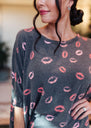 Kiss Kiss Top in Charcoal
