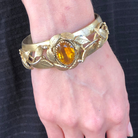Whiting and Davis gold amber bracelet