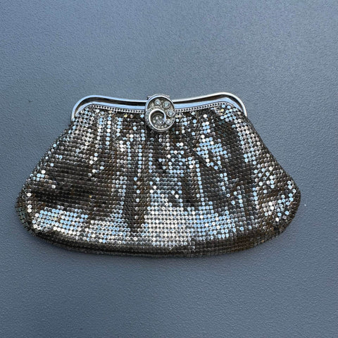 Whiting and Davis Silver Mesh Purse for sale from Bloomers and Frocks