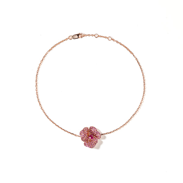 Van Cleef and Arpels Pink Sapphire Rose Gold Bangle