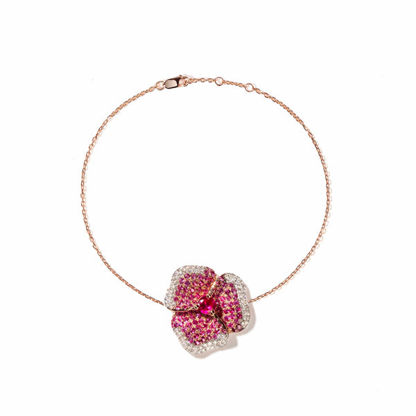 Bloom Petit Flower Light Pink Sapphires String Bracelet in Rose Gold – AS29