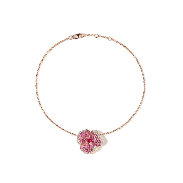 Pink Sapphire Flower Bracelet