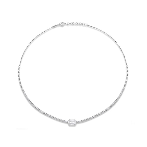 Medium Pave Diamond Tag Necklace – AS29