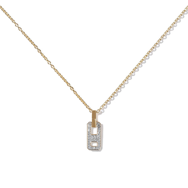 Medium Pave Diamond Tag Necklace – AS29