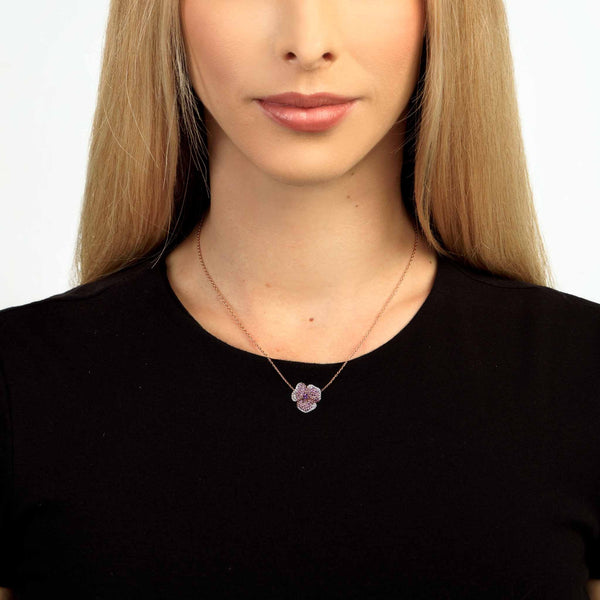 European and American style high-quality water drop amethyst necklace  inlaid with retro hollow vase clavicle