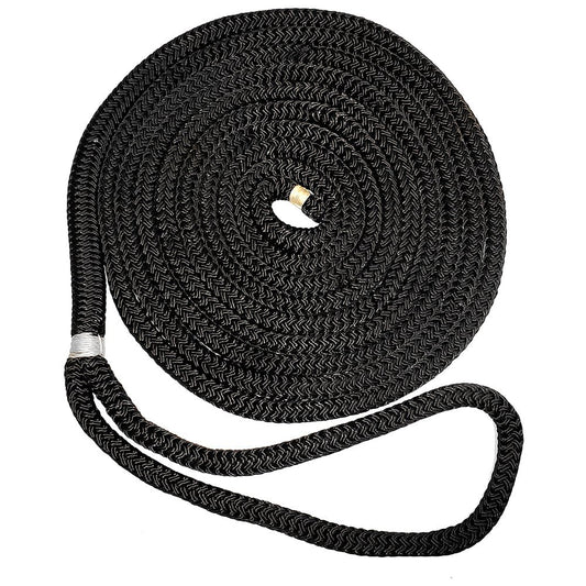 New England Ropes 5/8" Double Braid Dock Line - Black - 35 - Life Raft Professionals