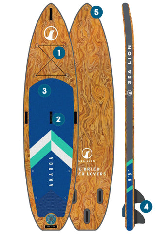 9'6" Akaroa - Inflatable SUP Board + 3 Piece Paddle Features