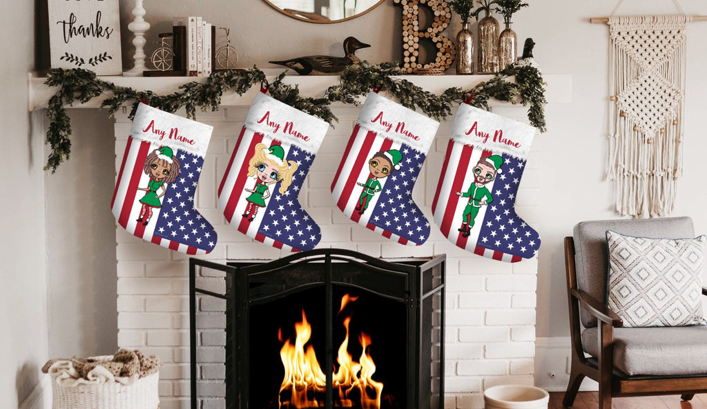 Babies Personalized Christmas Stocking - American Flag