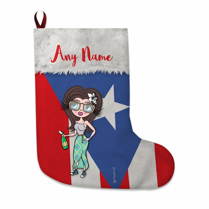 Womens Personalized Christmas Stocking - Puerto Rican Flag - Image 3